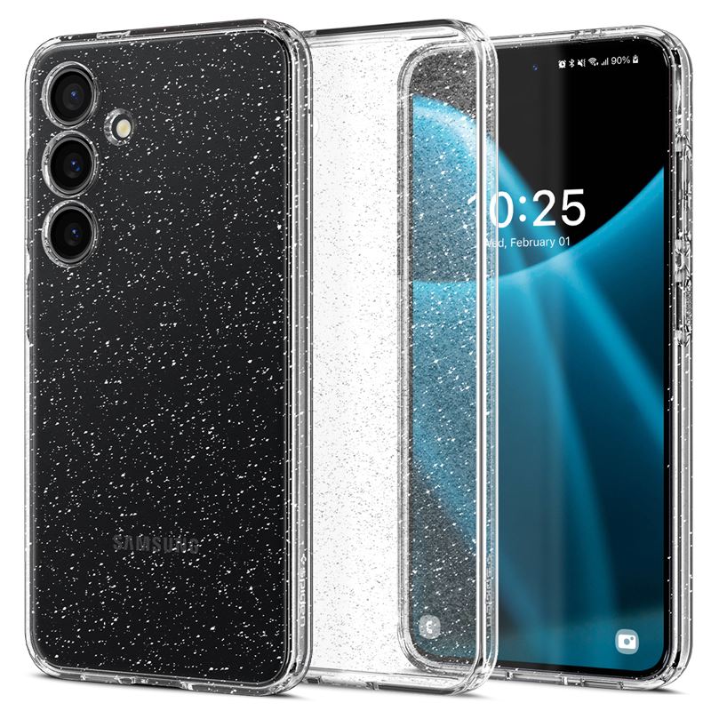 Заштитна маска Spigen Liquid Crystal Glitter за Samsung Galaxy S24, проѕирна