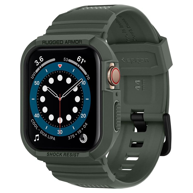 Mbështjellëse për Apple Watch 45mm/44mm Spigen Rugged Armor Pro, e gjelbër