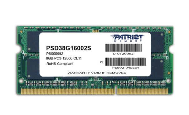 Memorie RAM Patriot Ultrabook, 8GB, DDR3, 1600MHz, SODIMM