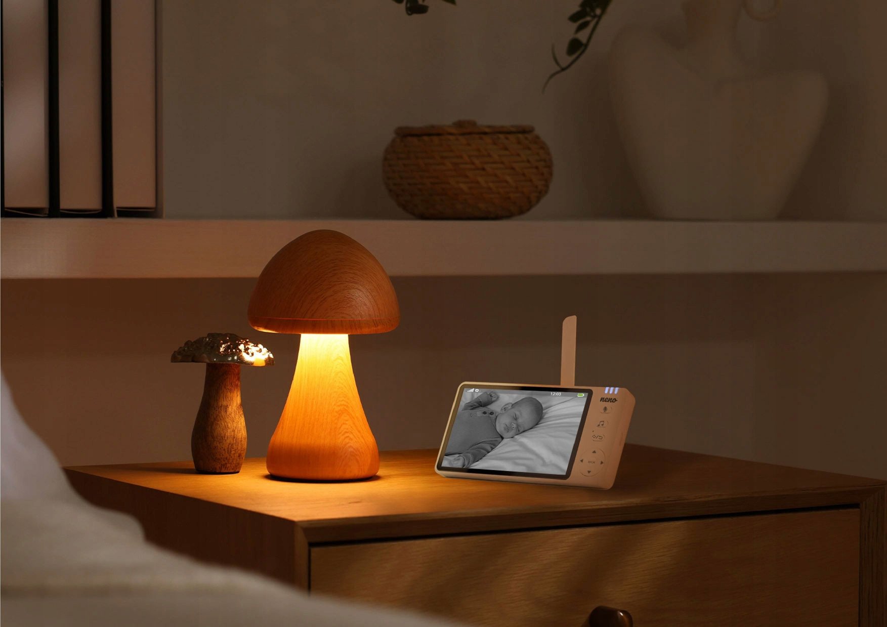 Përkujdesës elektronik për bebe Neno Body Lotion Ti Amo, me funksion SOS, i bardhë
