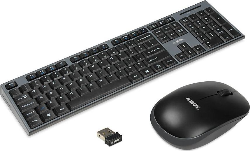 Set tastierë dhe maus iBOX Desktop Pro Kit IKMS606W, wireless, kompakt, i zi