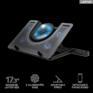 Bazë ftohëse për laptop Trust GXT 1125 Quono, 17.3", 5 ventilatorë, ndriçim blu