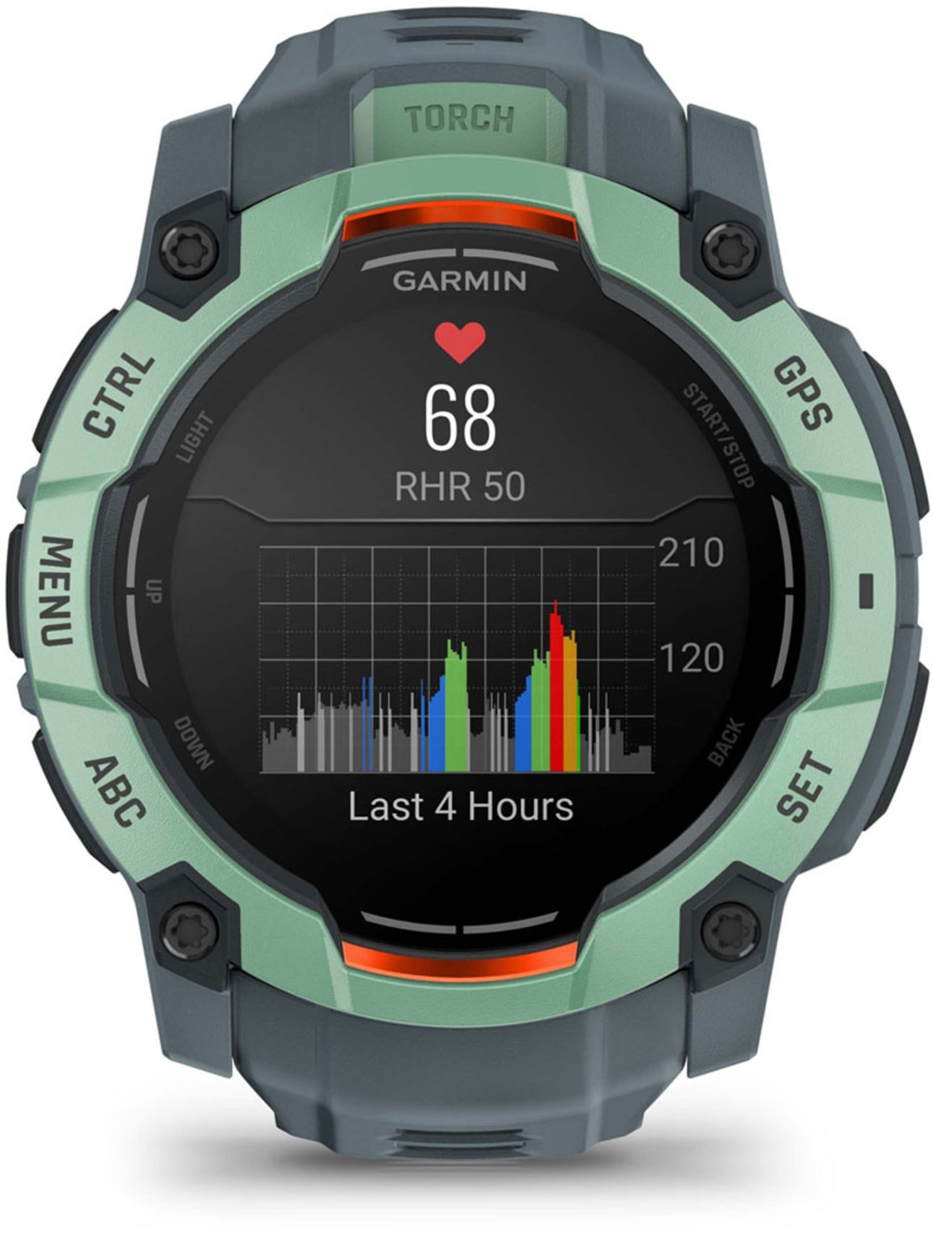Ora sportive Garmin Instinct 3 50mm, ekran AMOLED, GPS, jeshile Neotropic Twilight