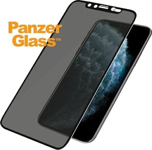 Xham mbrojtës PanzerGlass Privacy për iPhone X Xs 11 Pro, Edge to Edge, CamSlider Swarovski, i zi