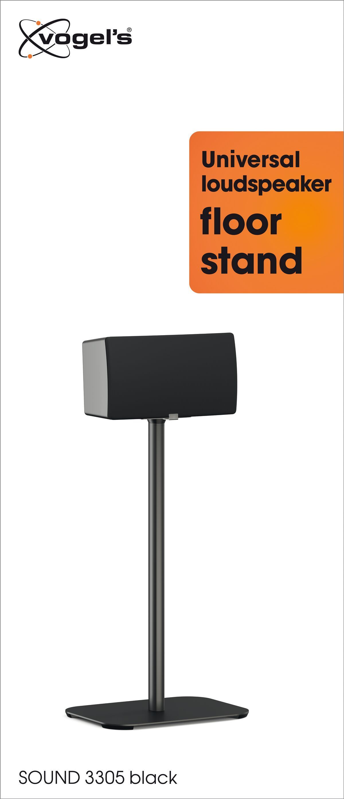 Stativ dyshemeje për altoparlant VOGELS Sound 3305, për Sonos Play:5 dhe Denon Heos 5, i zi