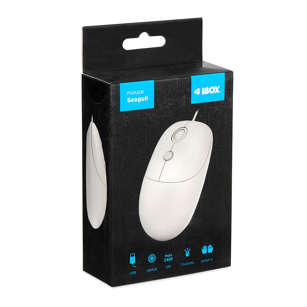 Maus iBOX i011 Seagull, USB, i bardhë