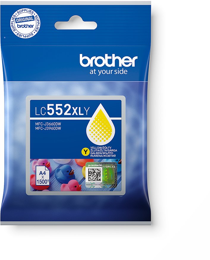 Katridë boje Brother LC552XLY, inkjet, kapacitet i lartë, e verdhë