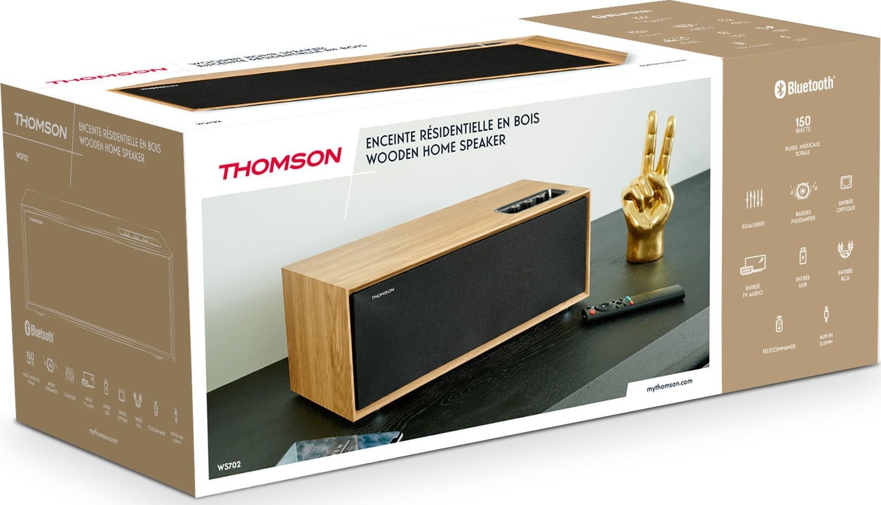 Kutiboxë zanore Thomson Cosy WS702, 150W, Bluetooth, wireless, e zezë