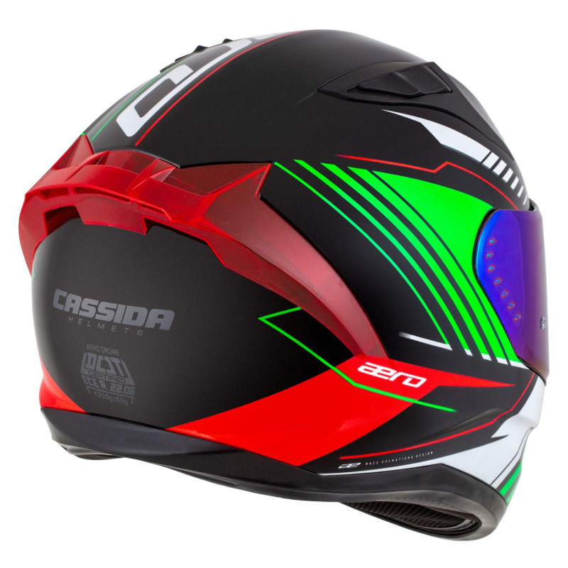 Kaskë moto Cassida Aero, polikarbonat, ECE 22.06, e zezë