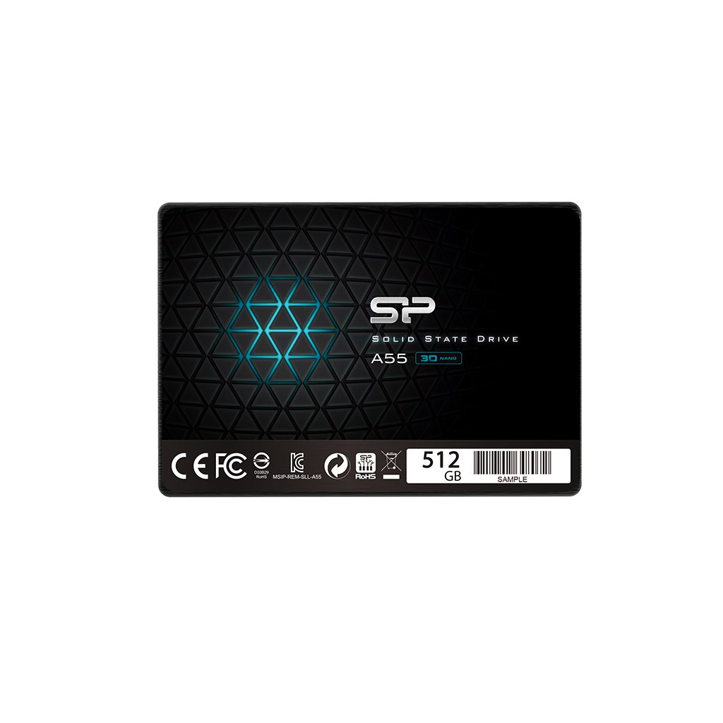 SSD Silicon Power A55, 512GB, SATA III, 2.5", e zezë