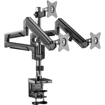 Mbajtëse monitori AlzaErgo Arm T130B Premium USB, për 3 monitorë 17–27", Space Black