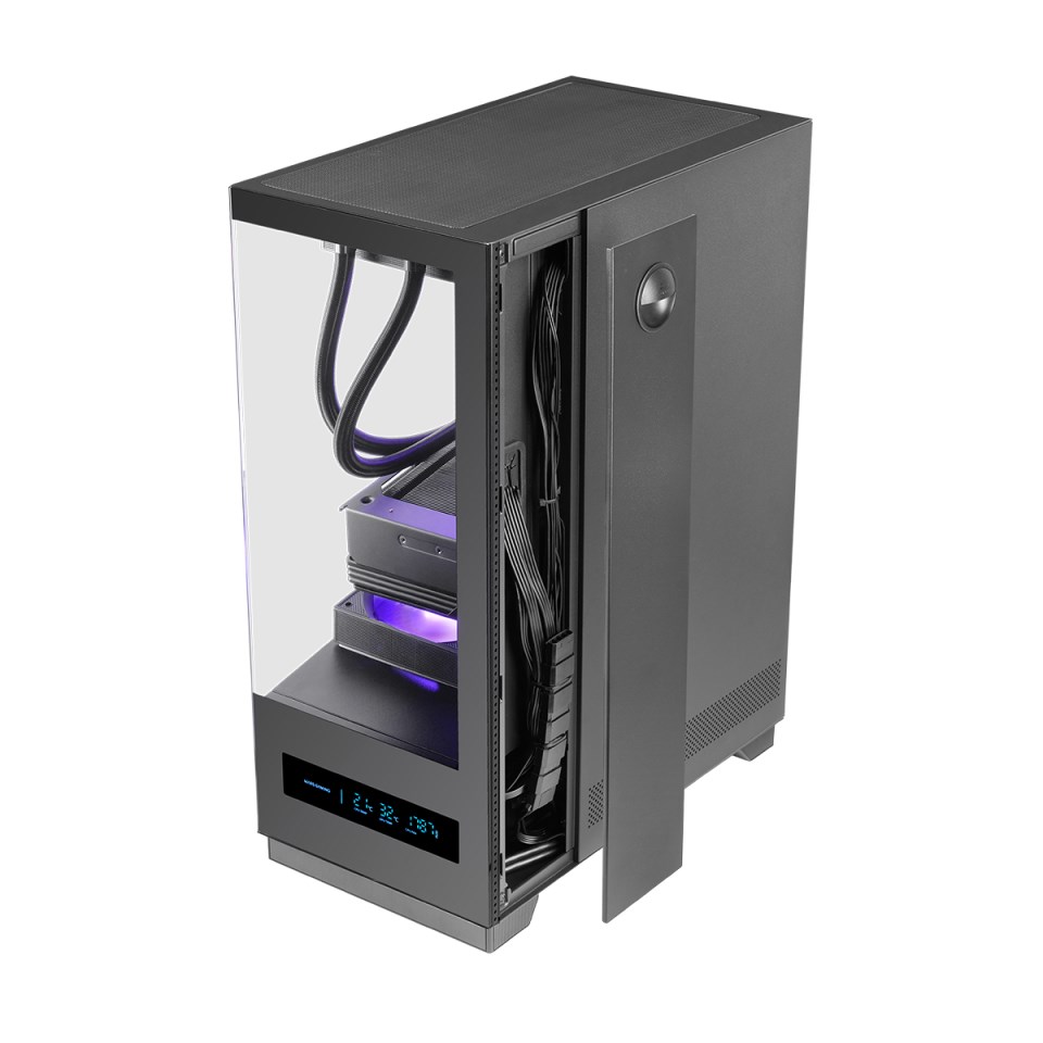 Kuti gaming Mars Gaming MC-Pulsar, ATX, ekran LCD frontal, xham i temperuar, e zezë