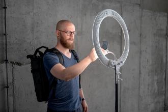 Dritë unazore LED Newell RL-18A, 18", 3200-5500K, e bardhë