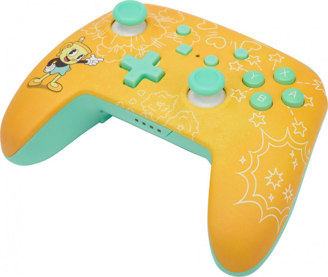 Kontroller PowerA Enhanced Cuphead, wireless, i verdhë