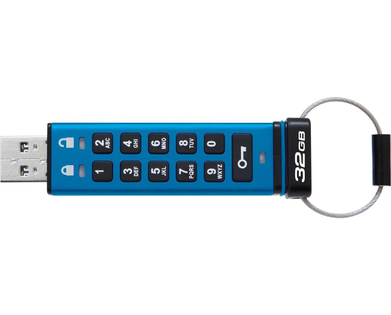 USB me tastierë Kingston IronKey Keypad 200, 32GB, AES 256-bit, i zi
