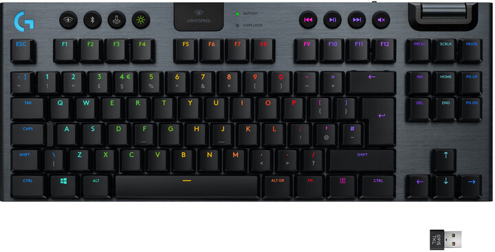 Tastierë Logitech G915 TKL Lightspeed, GL Clicky, US, e zezë