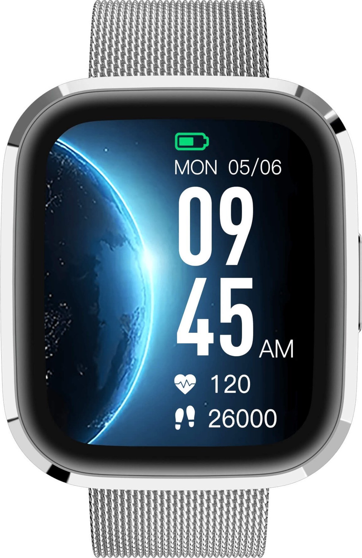 Smartwatch Garett GRC Style, ekran 1.72", çelik, argjendtë