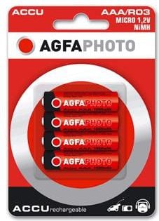 Bateri rikarikueshme AgfaPhoto AAA, 1000mAh, Ni MH, paketë 4 copë