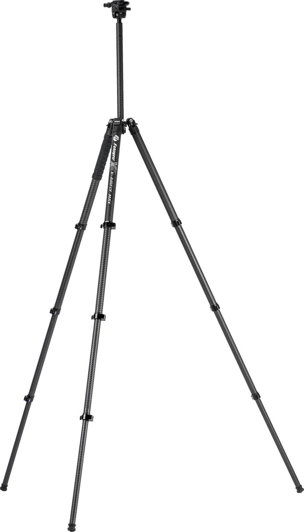Tripod fotografik Fotopro X Airfly Max, fibra karboni, kokë sferike, lartësi 165 cm, i zi