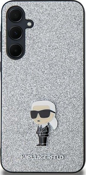 Kapak mbrojtës Karl Lagerfeld KLHCSA35GCNPSG, për Samsung Galaxy A35 A356, hardcase me glitter, argjend