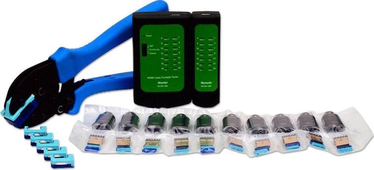 Set veglash për kabllo HDMI, montim në mur, profesional, i zi