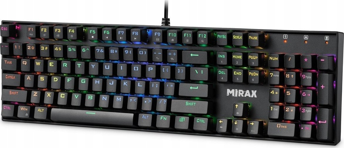 Tastierë mekanike Mirax GK-352, RGB, OUTEMU Blue, me kabllo, e zezë