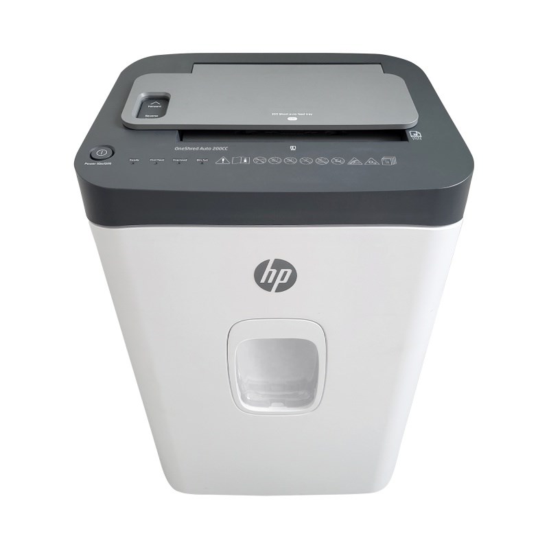Shredder dokumentesh HP OneShred Auto 200CC, prerje cross cut P-4, auto feed 200 fletë, i bardhë