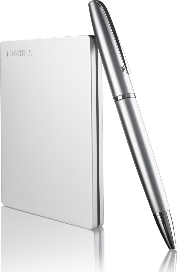 Hard disk i jashtëm Toshiba Canvio Slim, 1TB, USB 3.0, argjendtë