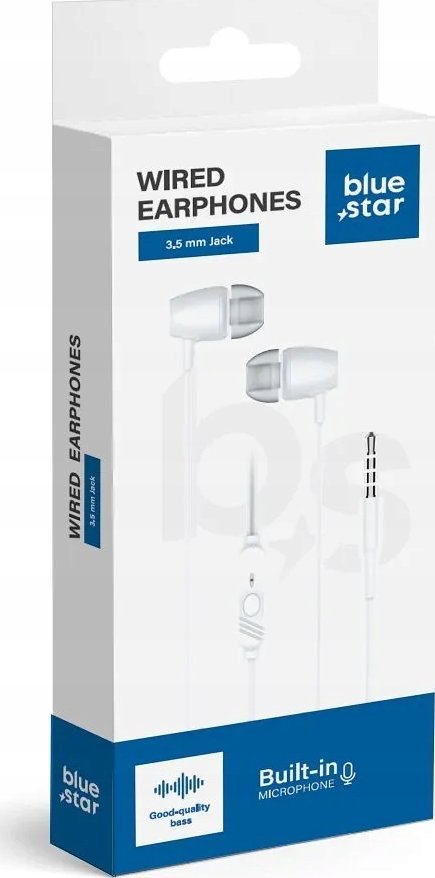 Kufje me tela BlueStar PA E67, jack 3.5mm, me mikrofon, të bardha