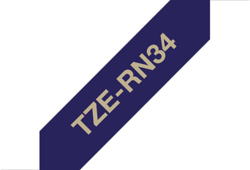Kaset për printim Brother TZE-RN34, e kaltër / artë, 12mm, 4m