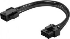 Kabllo adaptues energjie Savio AK-49, PCIe 6-pin në PCIe 8-pin, 0.15m, i zi