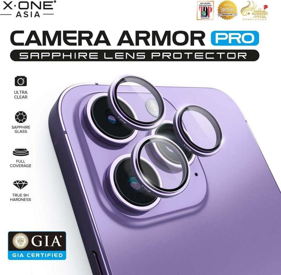 Mbrojtës kamere X-one Sapphire Glass Camera Armor Pro, për iPhone 15 Pro, transparent