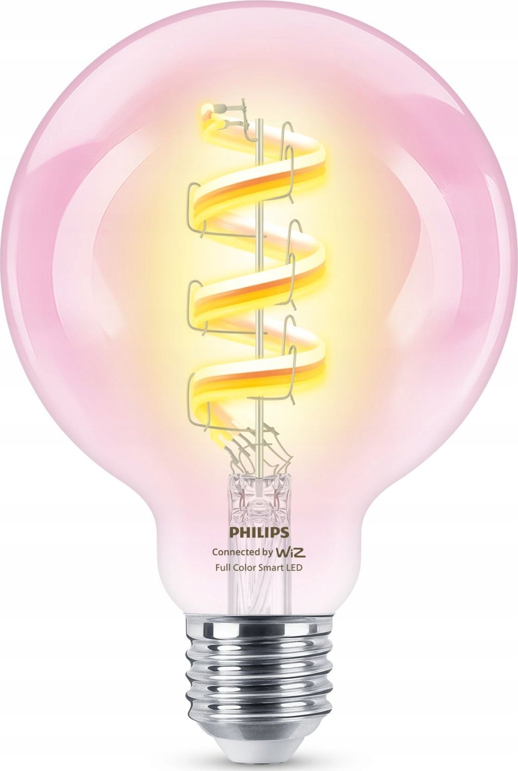Llambë inteligjente Philips WiZ Filament Clear G95, E27, 6.3W RGB, shumëngjyrëshe
