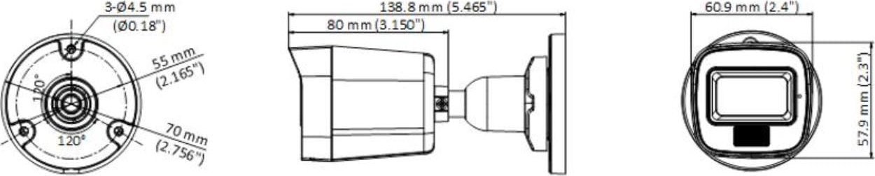 Камера bullet Hikvision DS-2CE16U0T-LF, 4K, фиксна леќа 2.8mm, бела