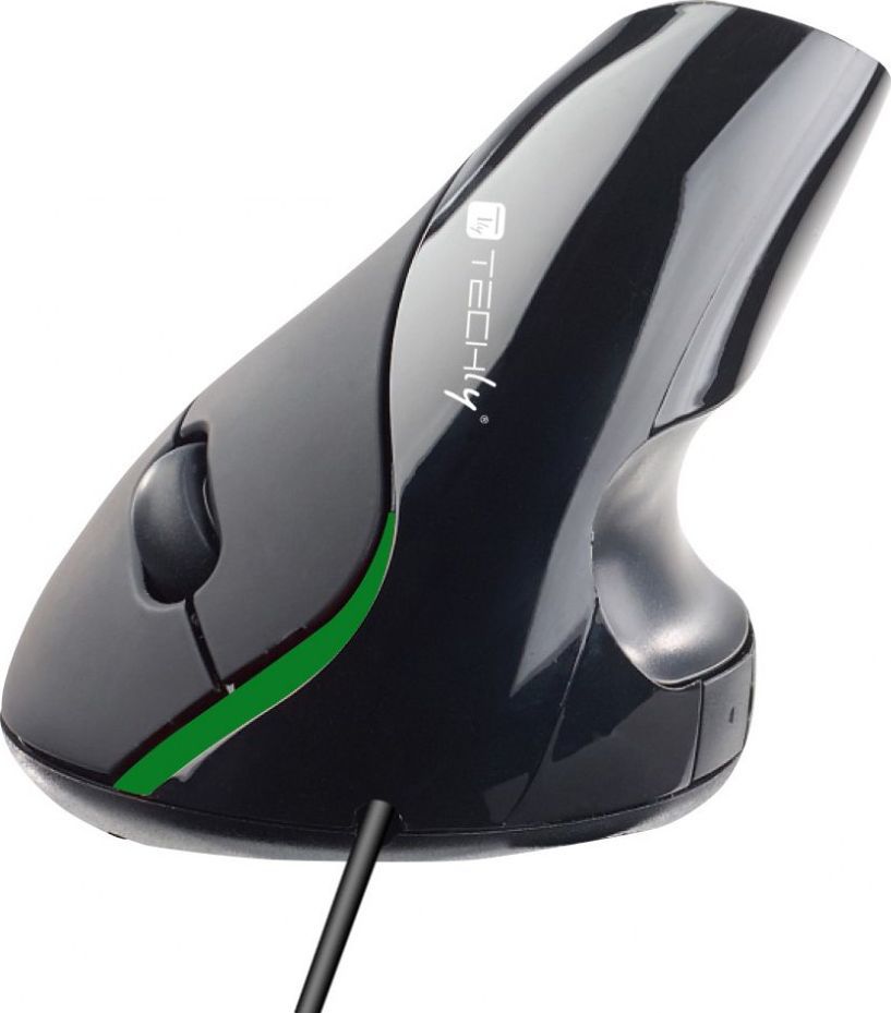 Maus ergonomik Techly, me kabllo, USB, i zi