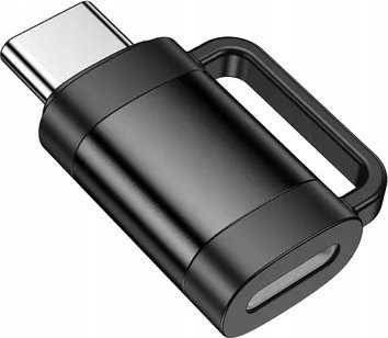 Адаптер OTG Hoco UA31E, USB C во Lightning, 3A, црн
