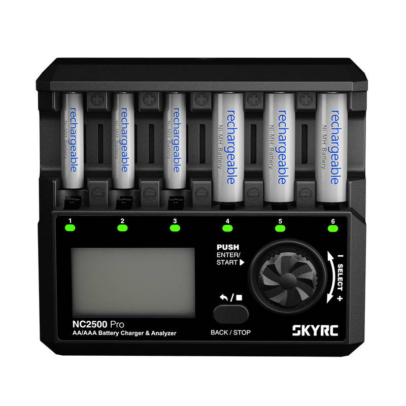 Karikues baterish SkyRC NC2500 Pro, 6 slote, LCD, i zi