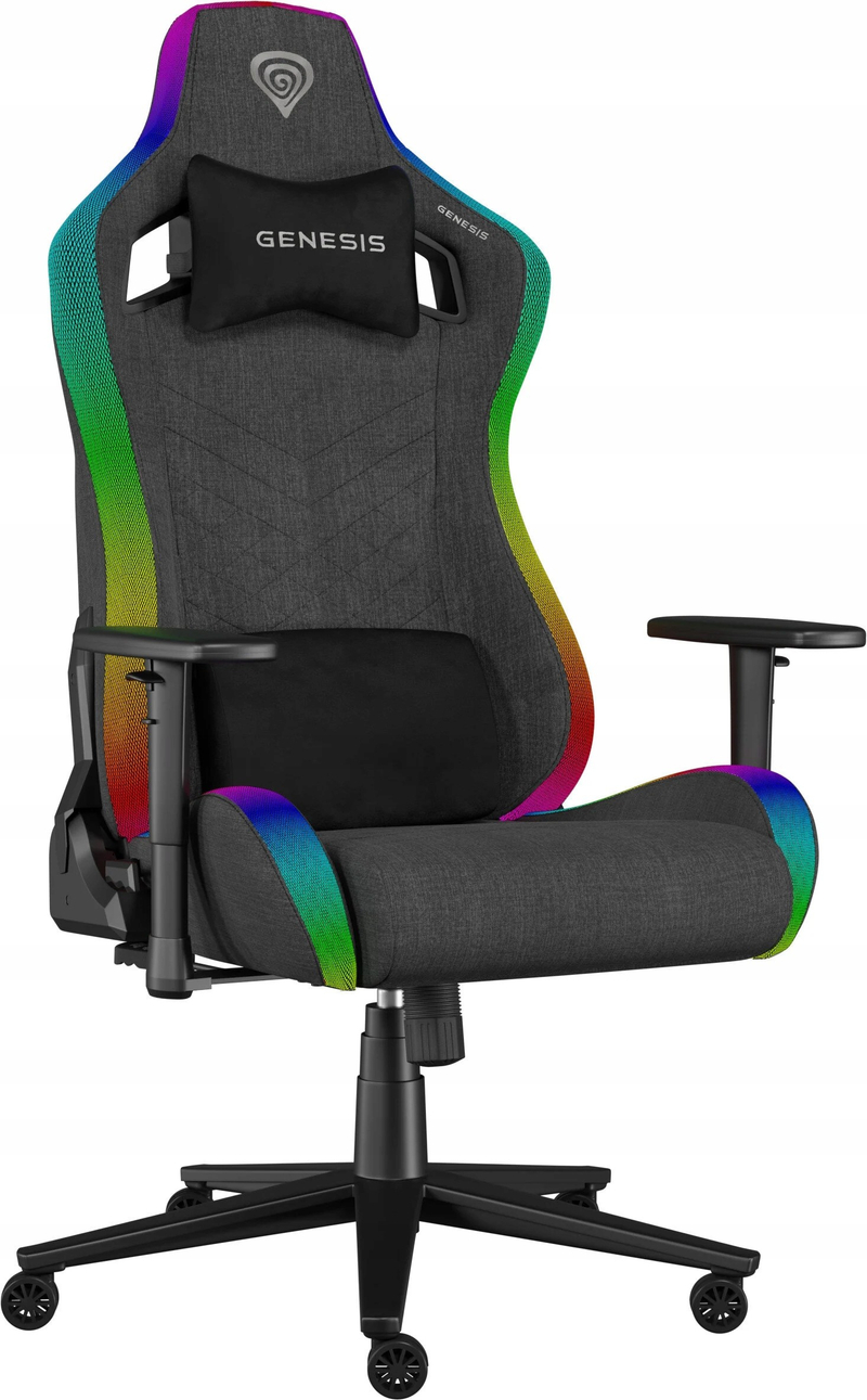 Karrige gaming Genesis Nitro 660 Trit, ndriçim RGB, tekstil, gri