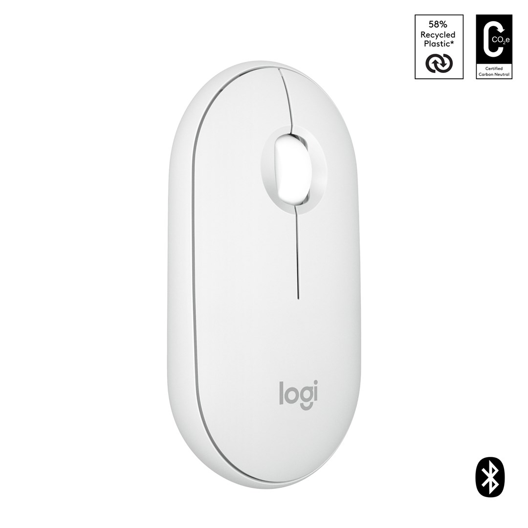 Maus Logitech Pebble 2 M350s, RF Wireless + Bluetooth, 4000 DPI, i bardhë