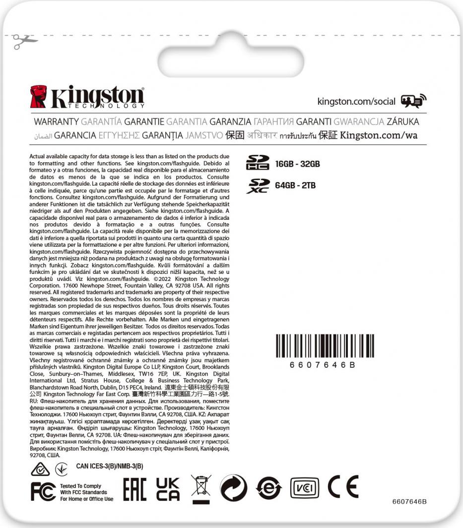 Kartë memorie Kingston Canvas React Plus SDXC Card 128 GB Class 10 UHS-II / U3 V90 (SDR2 / 128GB)