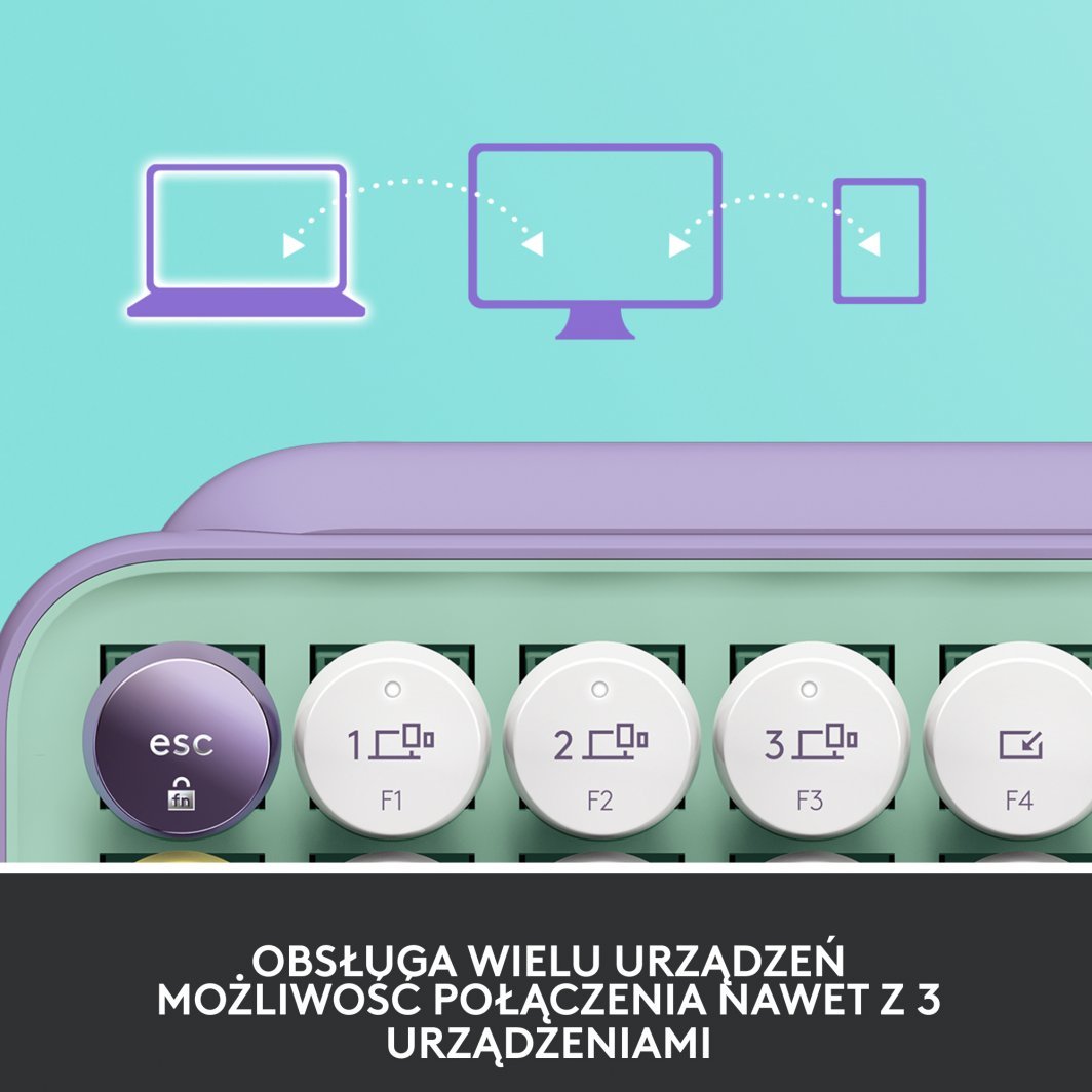 Tastierë Logitech POP Keys Fresh Vibes (920-010736), e bardhë/e gjelbër