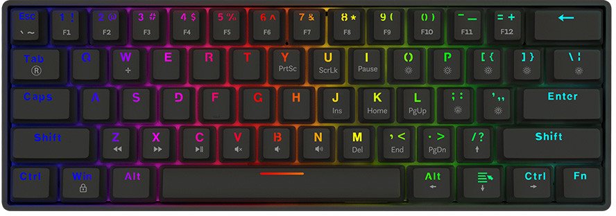 Tastierë mekanike SAVIO BLACKOUT X2, 60%, RGB, me kabllo, e zezë