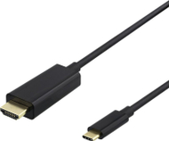 Kabllo video Deltaco USB C në HDMI, 2m, 4K UHD, e zezë