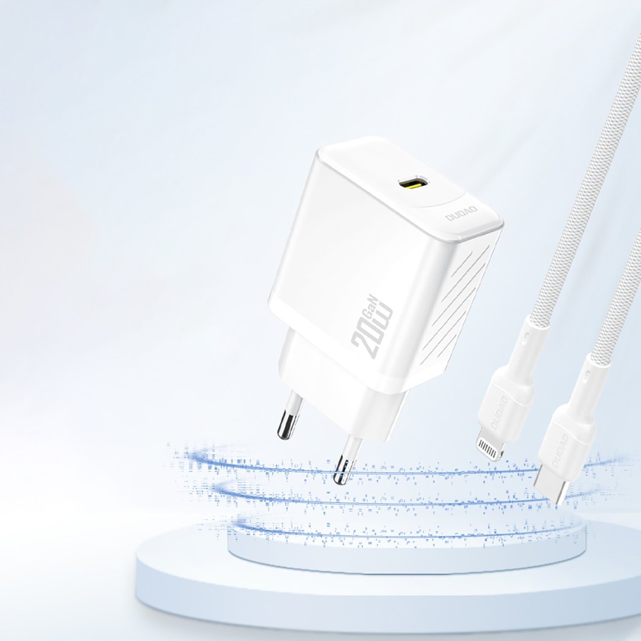 Ngarkues USB Dudao A26EU, 20W GaN, Power Delivery, i bardhë
