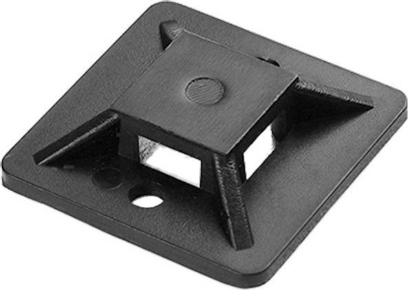 Organizues kabllosh Orno, vetëngjitës, 30x30 mm, i zi, 10 copë