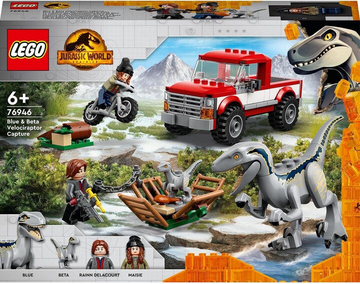 Играчка LEGO® Jurassic World ™ 76946 Blue and Beta velociraptor capture