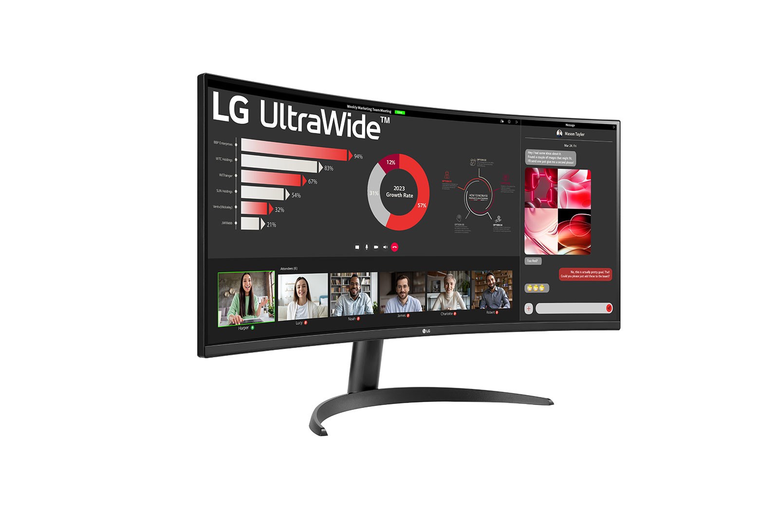 Monitor LG 34WR50QC-B, 34", 3440 x 1440, UltraWide Quad HD, 100 Hz, i zi
