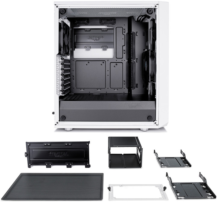 Кутија за компјутерски Fractal Design Meshify C, со стакло, бело