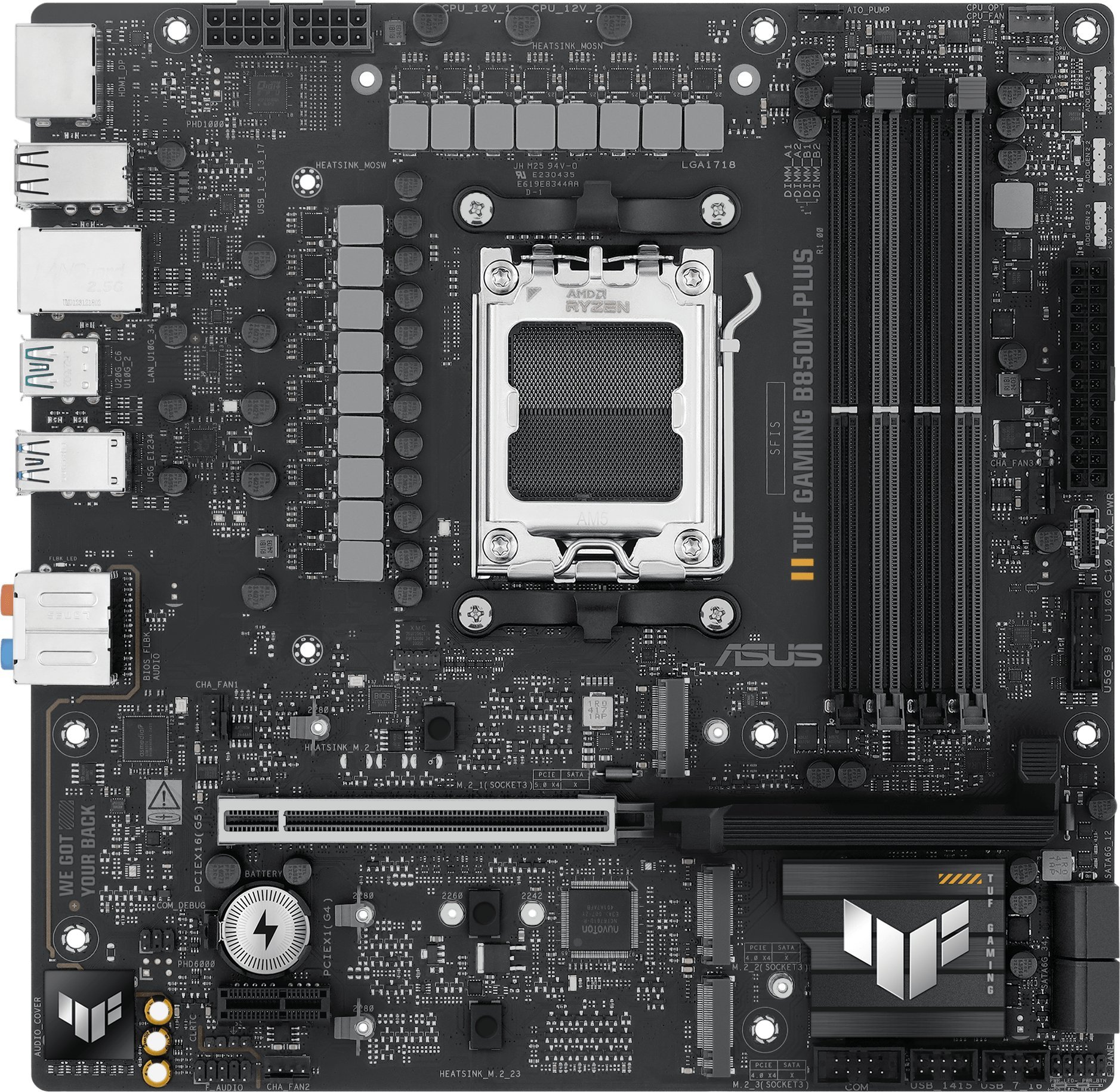 Motherboard ASUS TUF Gaming B850M Plus, AMD B850, Socket AM5, Micro ATX
