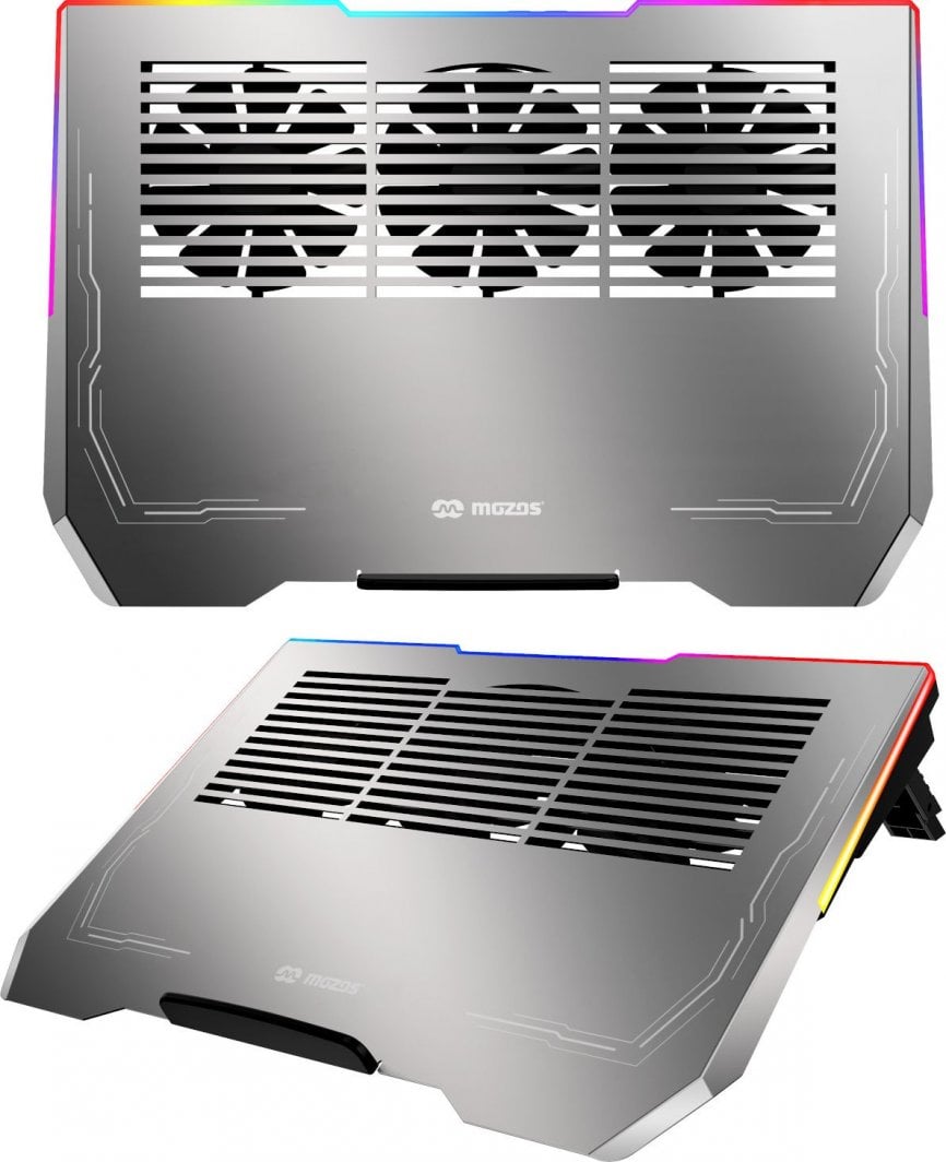 Ftohës për laptop Mozos LS6-RGB, i hirtë